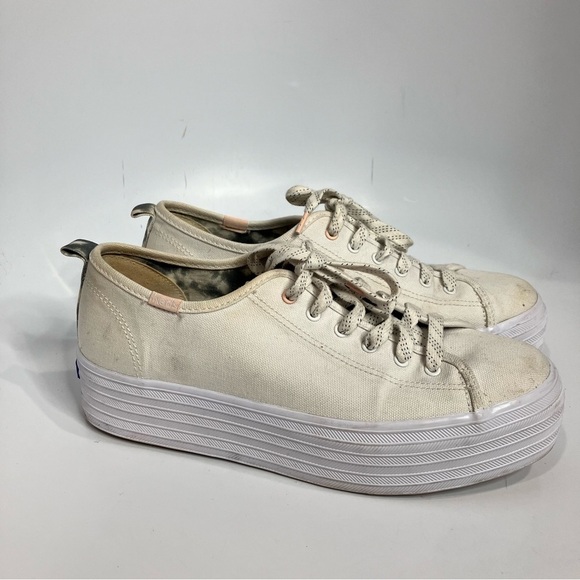 Keds Triple Up white canvas platform Sneakers size 8.5 - Picture 5 of 11